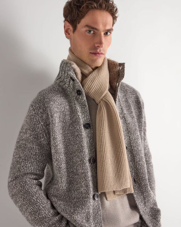 Unisex Ribbed Cashmere Scarf 2