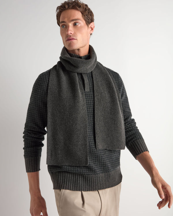 Unisex Ribbed Cashmere Scarf  3