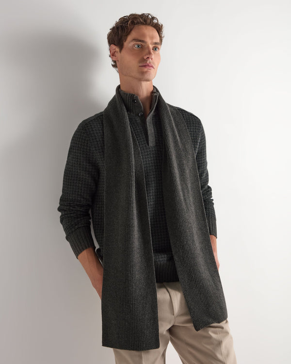 Unisex Ribbed Cashmere Scarf  5