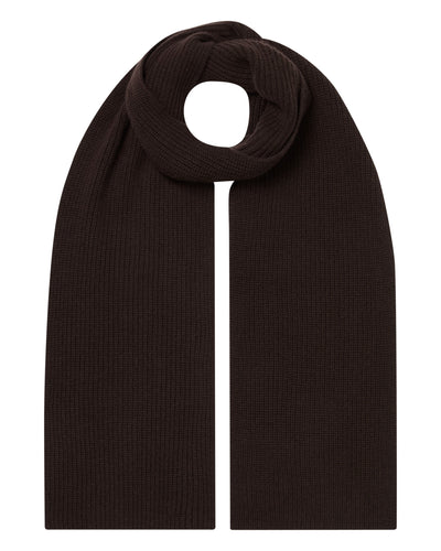 N.Peal Unisex Ribbed Cashmere Scarf Redwood