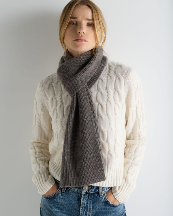 Unisex Ribbed Cashmere Scarf 2