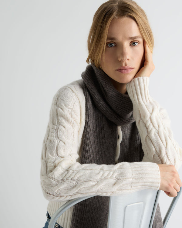 Unisex Ribbed Cashmere Scarf 4