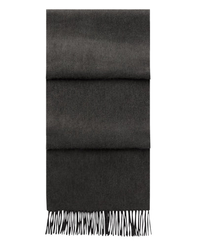 N.Peal Unisex Doubleface Woven Cashmere Scarf Deep Charcoal Grey