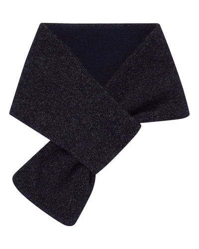 N.Peal Men's Two Tone Small Cashmere Scarf Ink Blue Melange