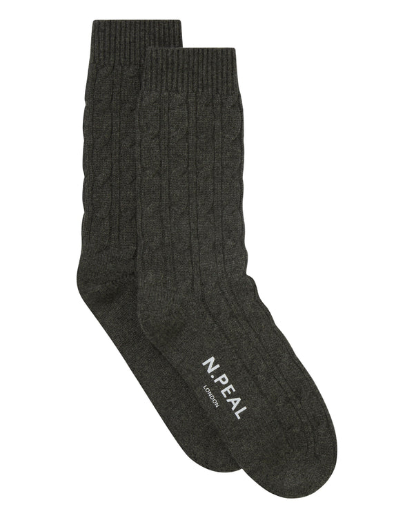 Women's Cable Cashmere House Socks  1