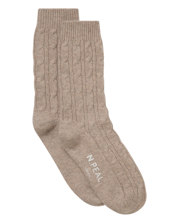 Women's Cable Cashmere House Socks 1