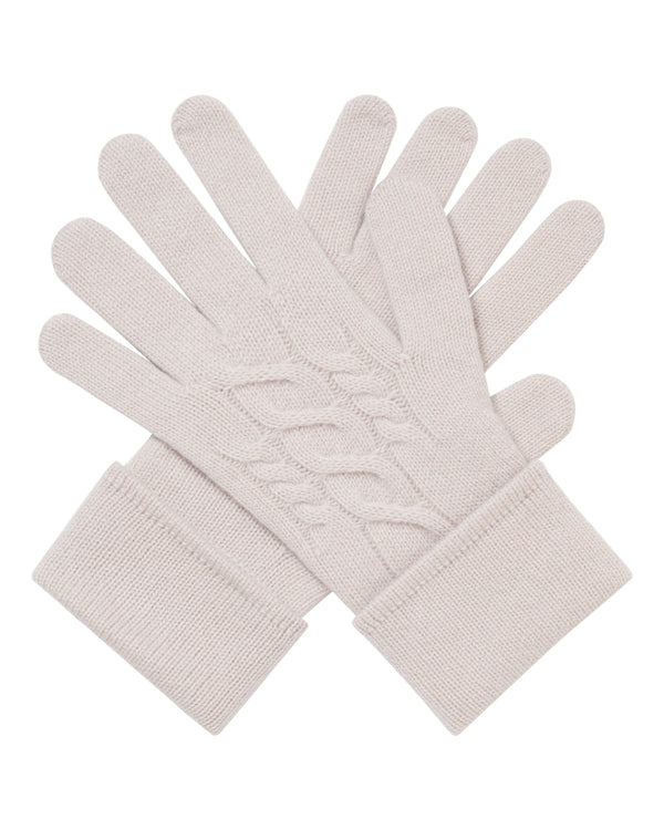 Women's Cable Cashmere Gloves 1