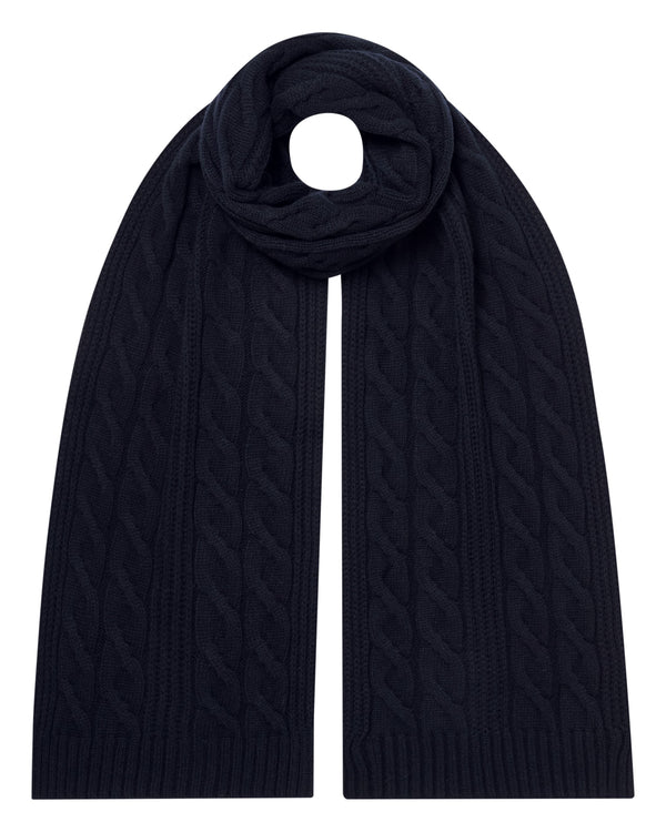Unisex Cable Rib Cashmere Scarf 1