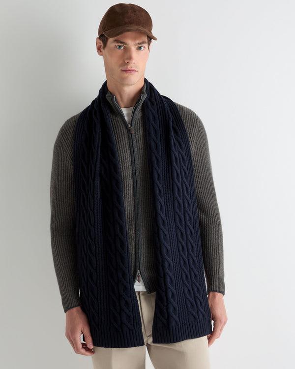 Unisex Cable Rib Cashmere Scarf 5