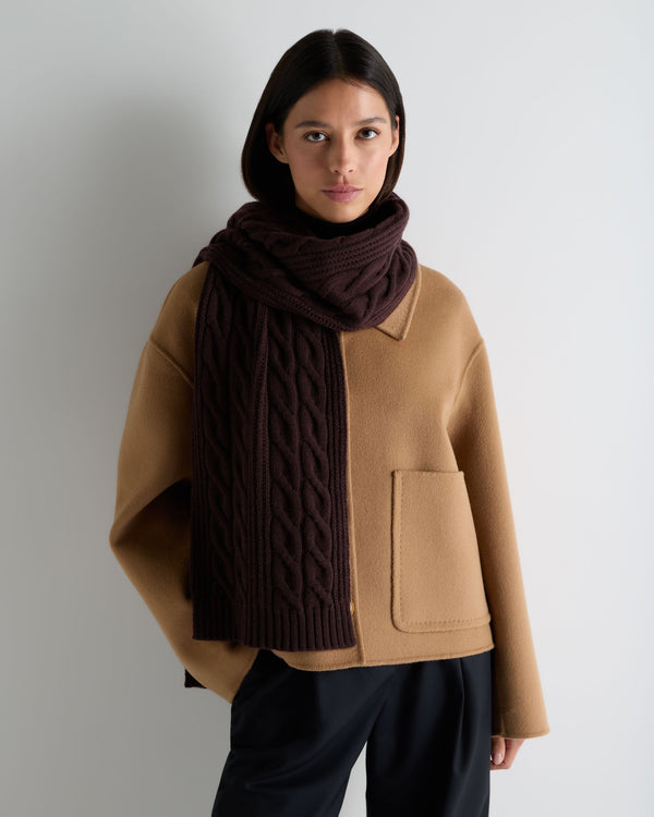 Unisex Cable Rib Cashmere Scarf 4
