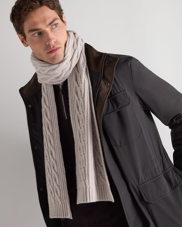 Unisex Cable Rib Cashmere Scarf 3