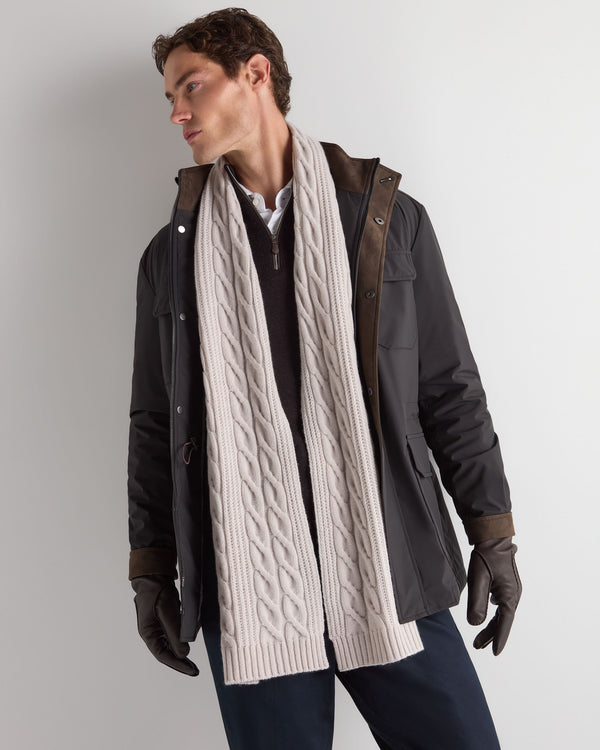 Unisex Cable Rib Cashmere Scarf 5