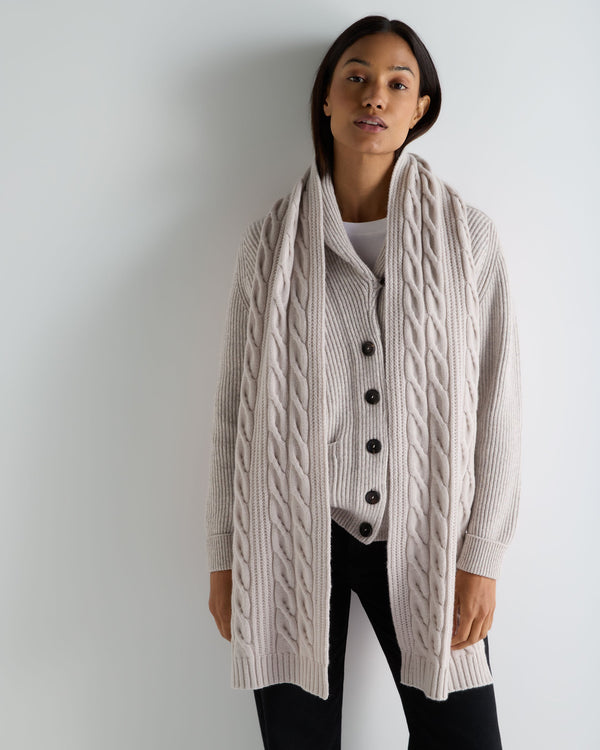 Unisex Cable Rib Cashmere Scarf 4