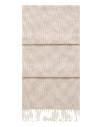 N.Peal Unisex Herringbone Woven Cashmere Scarf Oatmeal Brown