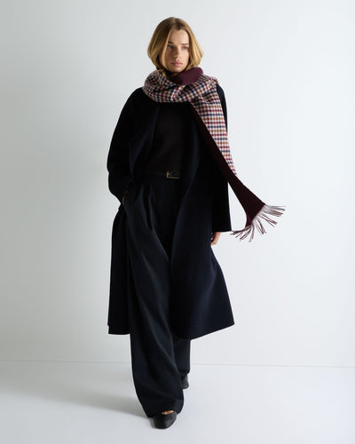 N.Peal Unisex Cashmere Check Scarf Purple