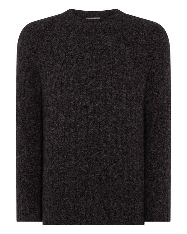 Men's Thames Cable Round Neck Cashmere Jumper 2