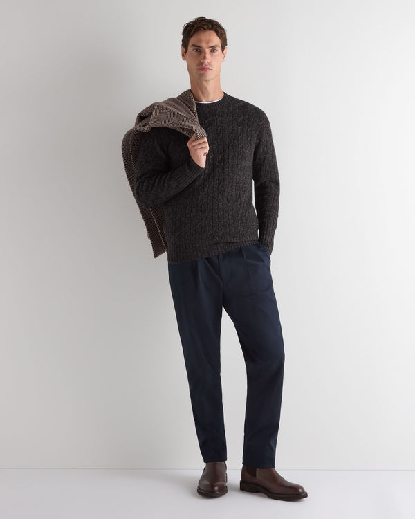 Men's Thames Cable Round Neck Cashmere Jumper 3