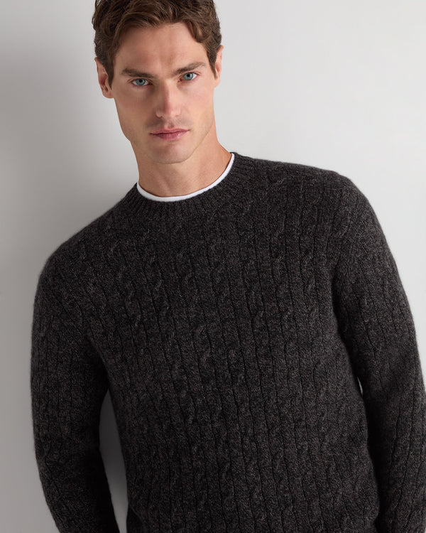 Men's Thames Cable Round Neck Cashmere Jumper 5