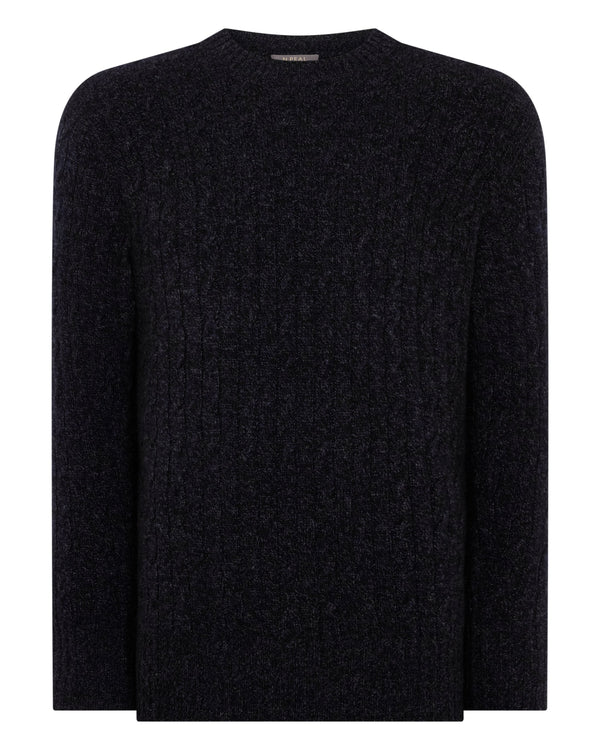 Men's Thames Cable Round Neck Cashmere Jumper 2