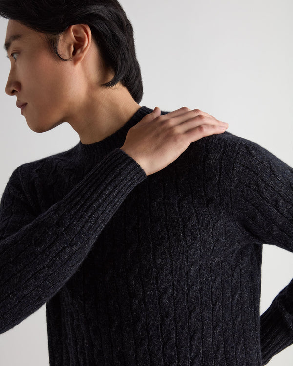 Men's Thames Cable Round Neck Cashmere Jumper 6