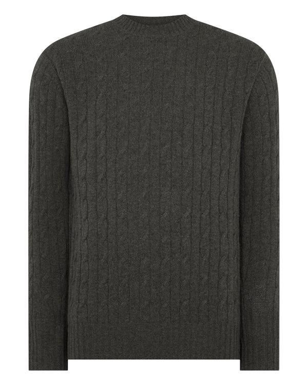 Men's Thames Cable Round Neck Cashmere Jumper  2