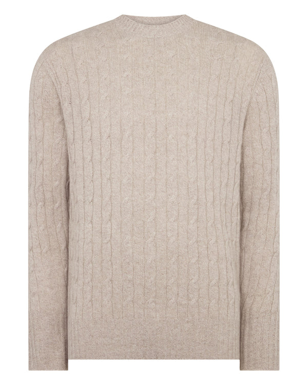 Men's Thames Cable Round Neck Cashmere Jumper 2
