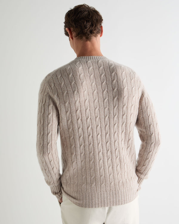 Men's Thames Cable Round Neck Cashmere Jumper 4
