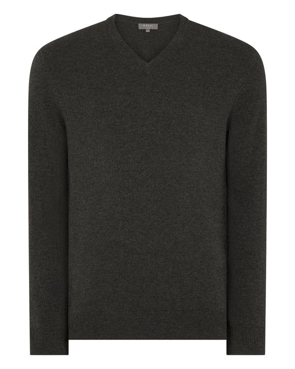 Men's Burlington V Neck Cashmere Jumper  2