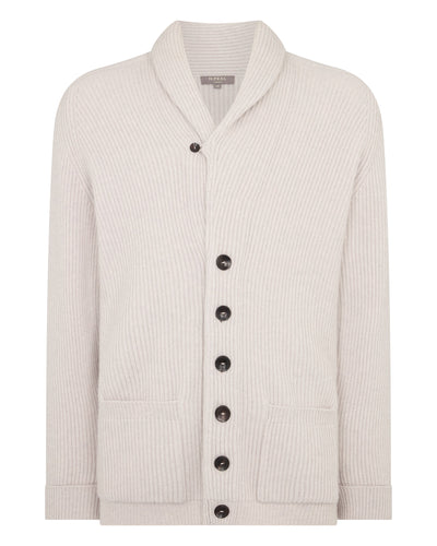 N.Peal Men's Kensington Cashmere Cardigan Pebble Grey
