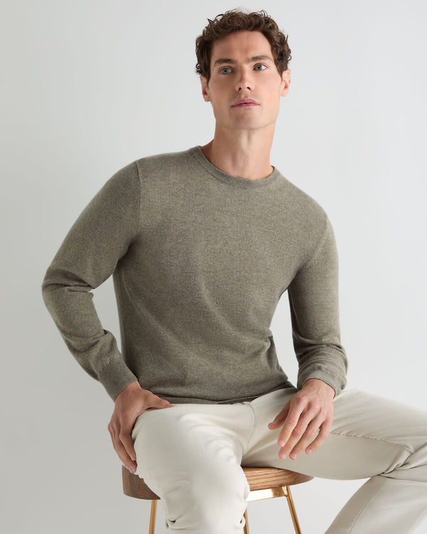 Men's Oxford Round Neck Cashmere Jumper 1