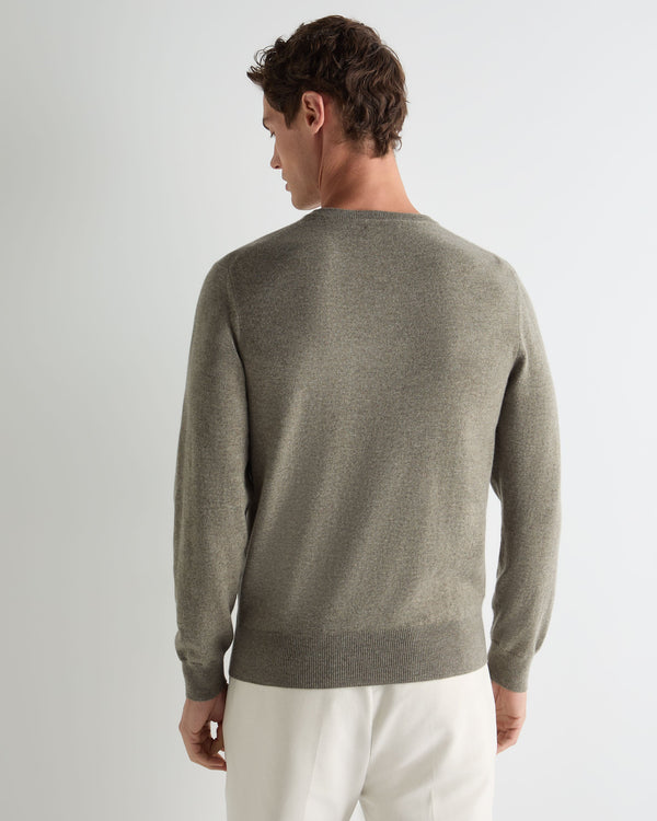 Men's Oxford Round Neck Cashmere Jumper 4