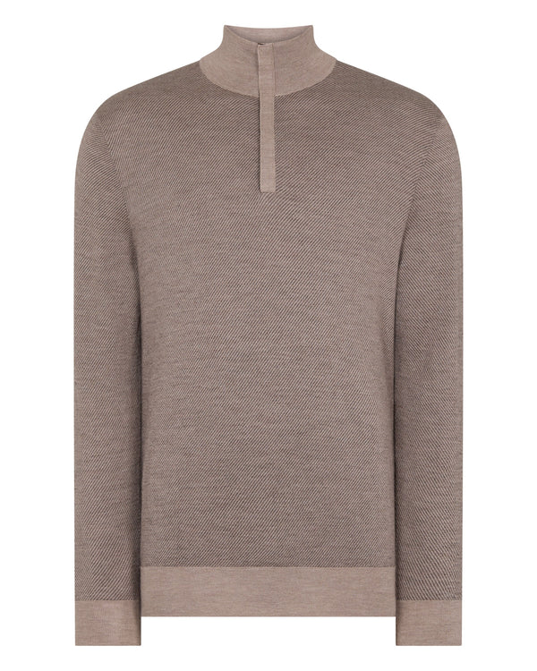 Men's Regent Jacquard Fine Gauge Cashmere Half Zip Jumper 2