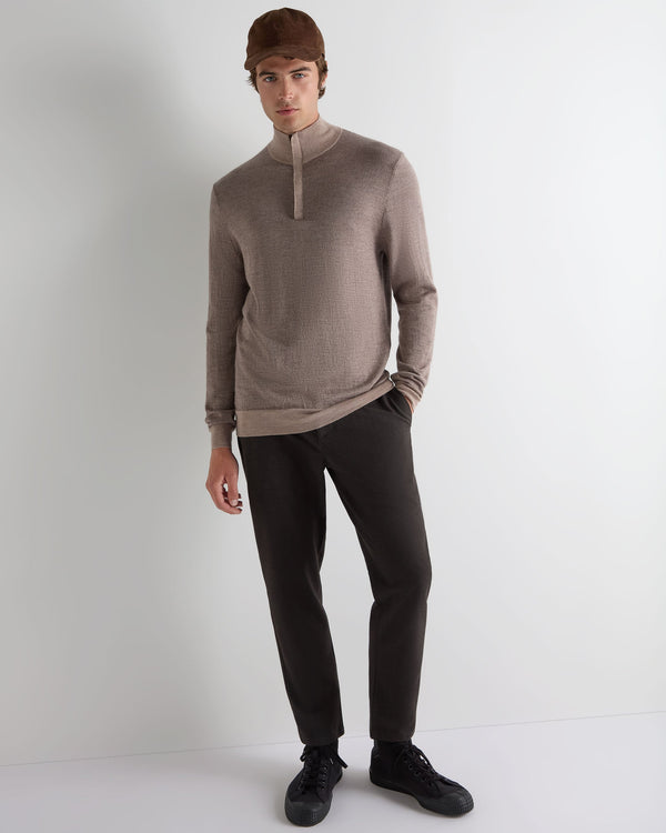 Men's Regent Jacquard Fine Gauge Cashmere Half Zip Jumper 3