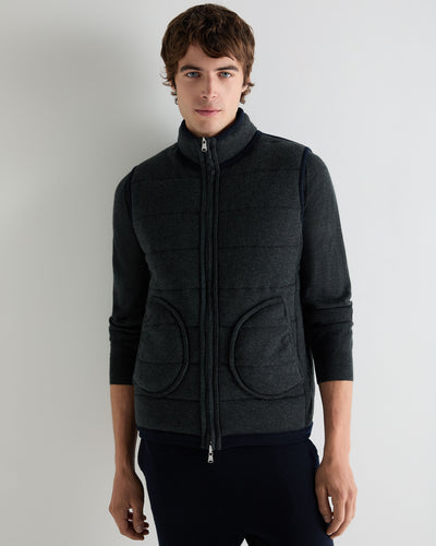 Men's Mall Reversible Cashmere Gilet Navy Blue
