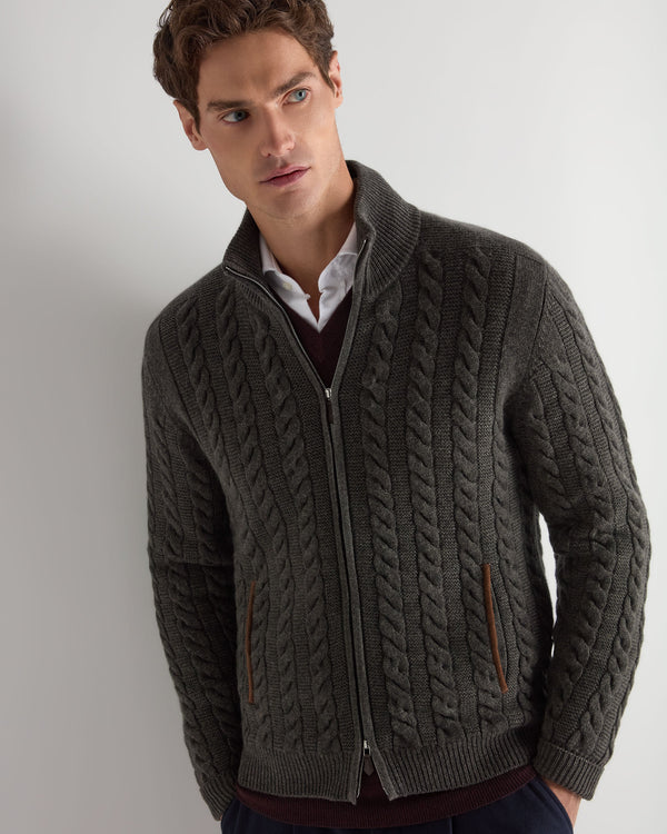 Men's Richmond Cable Cashmere Cardigan  1