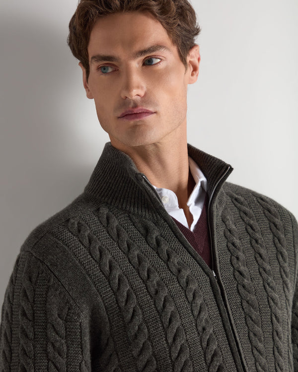 Men's Richmond Cable Cashmere Cardigan  5
