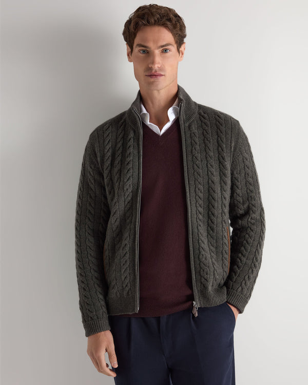 Men's Richmond Cable Cashmere Cardigan  7