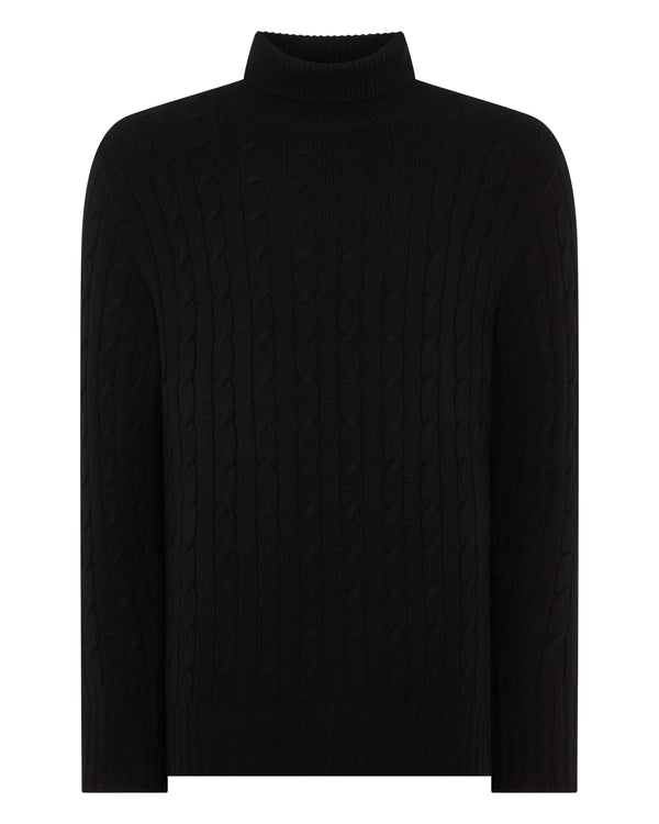 Men's Berwick Cable Roll Neck Cashmere Jumper 2
