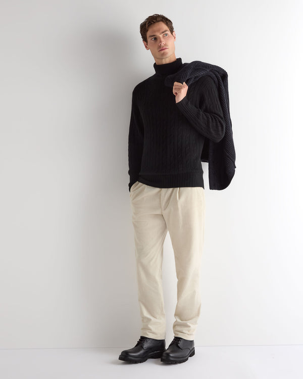 Men's Berwick Cable Roll Neck Cashmere Jumper 3