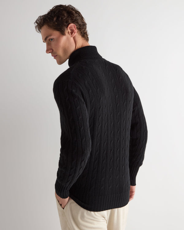 Men's Berwick Cable Roll Neck Cashmere Jumper 4