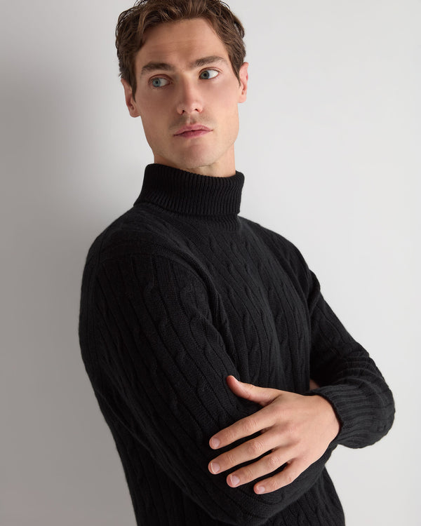 Men's Berwick Cable Roll Neck Cashmere Jumper 5