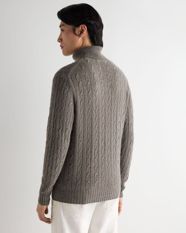 Men's Berwick Cable Roll Neck Cashmere Jumper 4