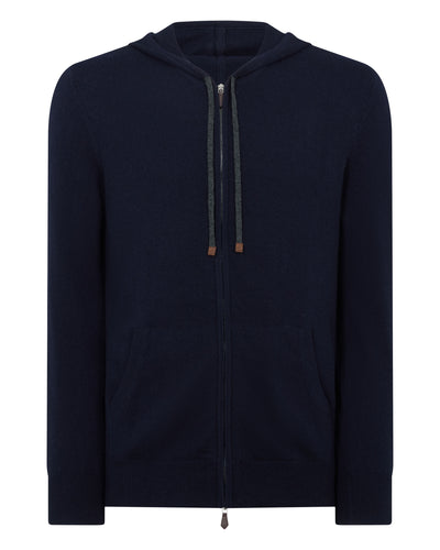 Men's Ladbroke Cashmere Hoodie Navy Blue
