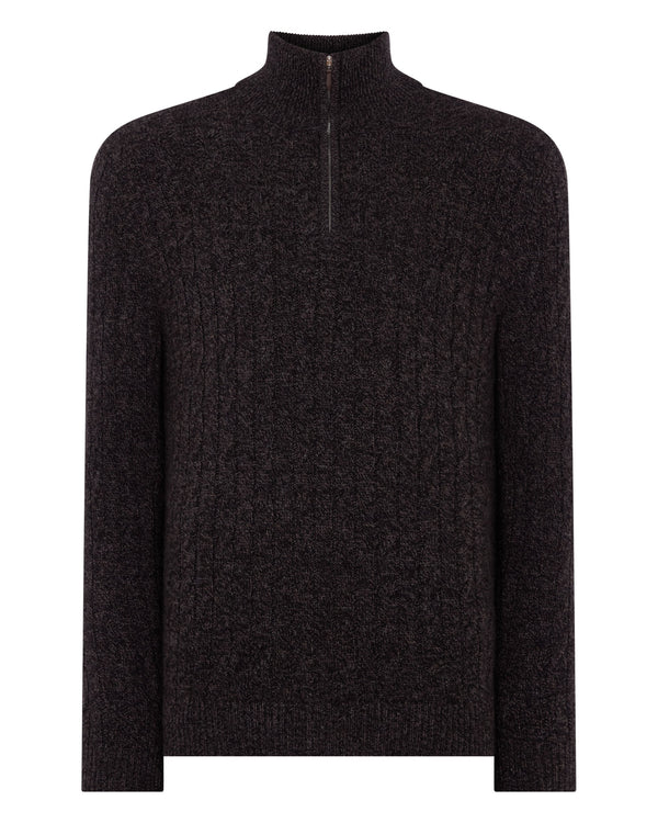 Men's Albemarle Cable Half Zip Cashmere Jumper 2