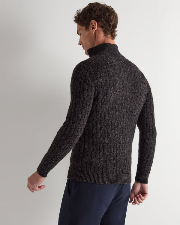 Men's Albemarle Cable Half Zip Cashmere Jumper 4