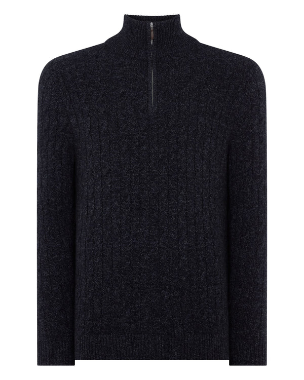 Men's Albemarle Cable Half Zip Cashmere Jumper 2