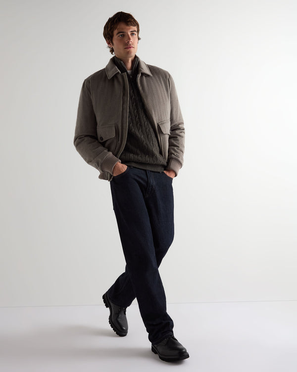 Men's Albemarle Cable Half Zip Cashmere Jumper  3