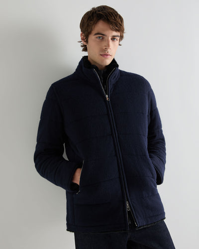 Men's Whistler Fur Quilted Jacket Navy Blue