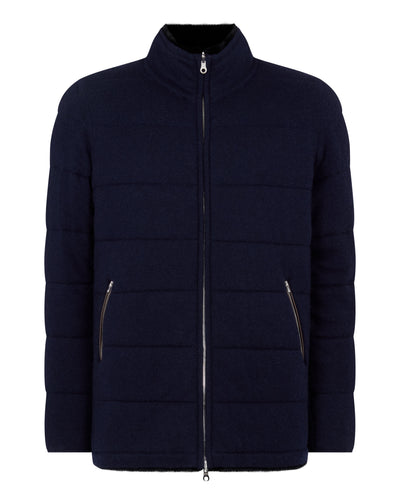 Men's Whistler Fur Quilted Jacket Navy Blue