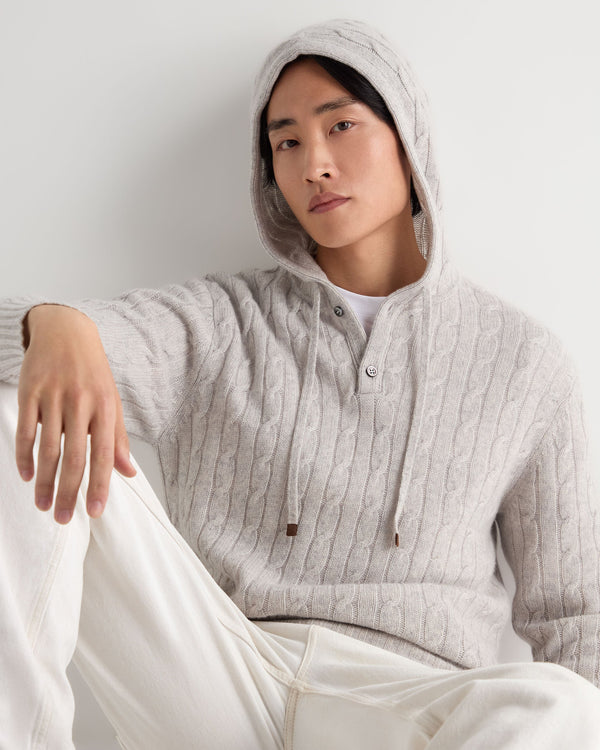 Men's Fitzrovia Cable Cashmere Hoodie 5